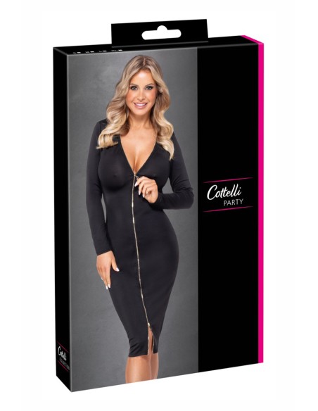 Robe noire midi à manches longues -  Cotelly Party